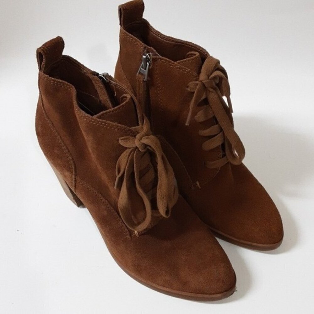 Dolce vita seiko leather suede Women  ankle booties 8 brown Casual office Y2K